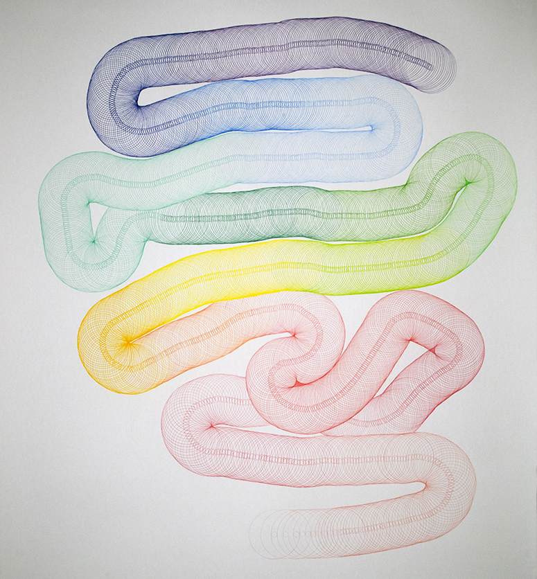 Eleanor King, "Worm Hole,' 2013, 60" x 72." Coloured Pencil on paper, CD
