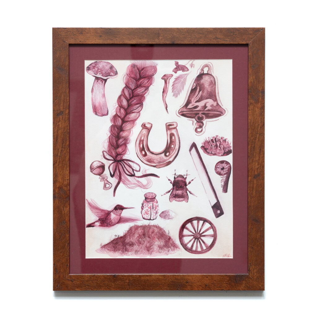 Anatomy of a fairy (2024), watercolour on paper, Donica Larade. Photo by the artist: