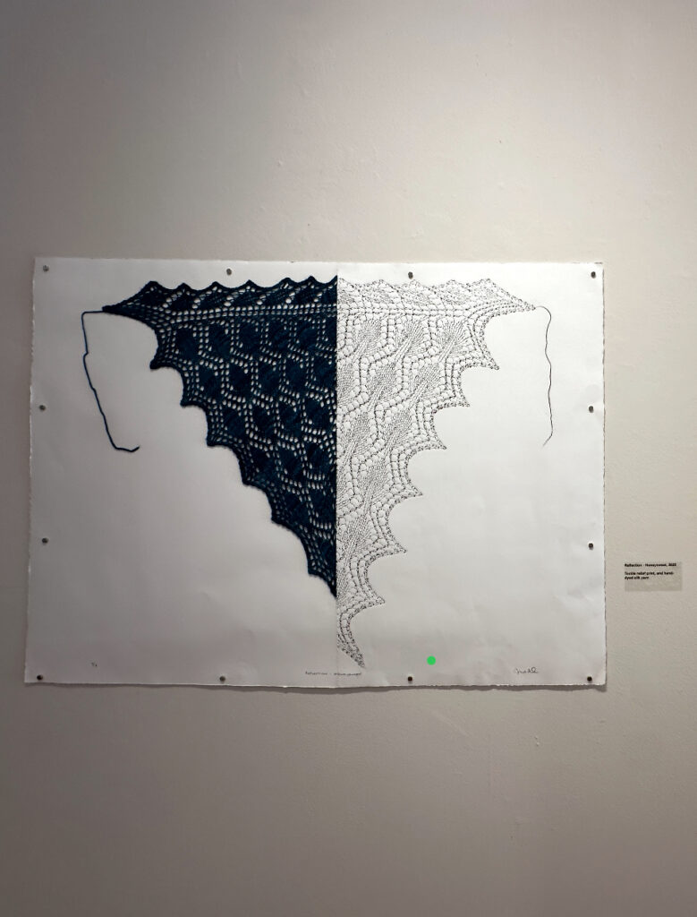 Julie Rosvall, Reflection—Honeysweet. Textile relief print and hand-dyed silk yarn.